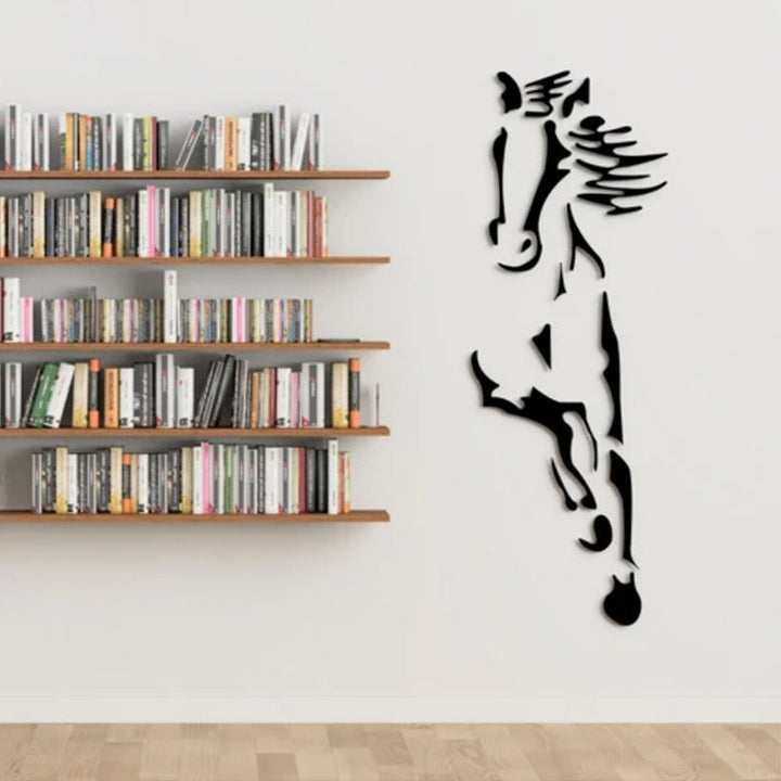 BowLift | Galloping Horse Wall Decoration, 3D Acrylic Modern Mirror Horse Wall Sticker