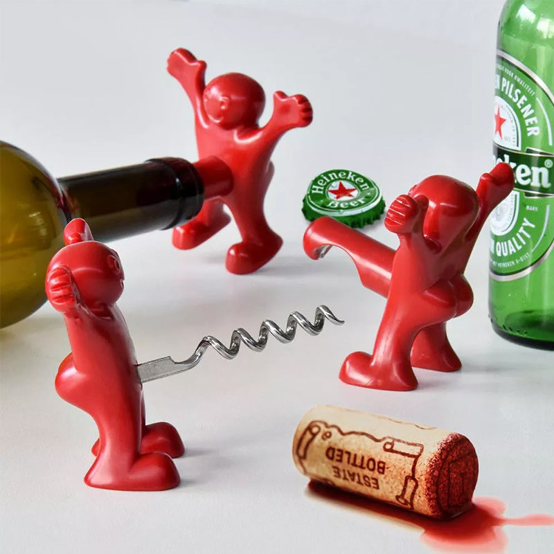 BowLift | Happy Man Corkscrew - Bottle Opener, & Wine Stopper