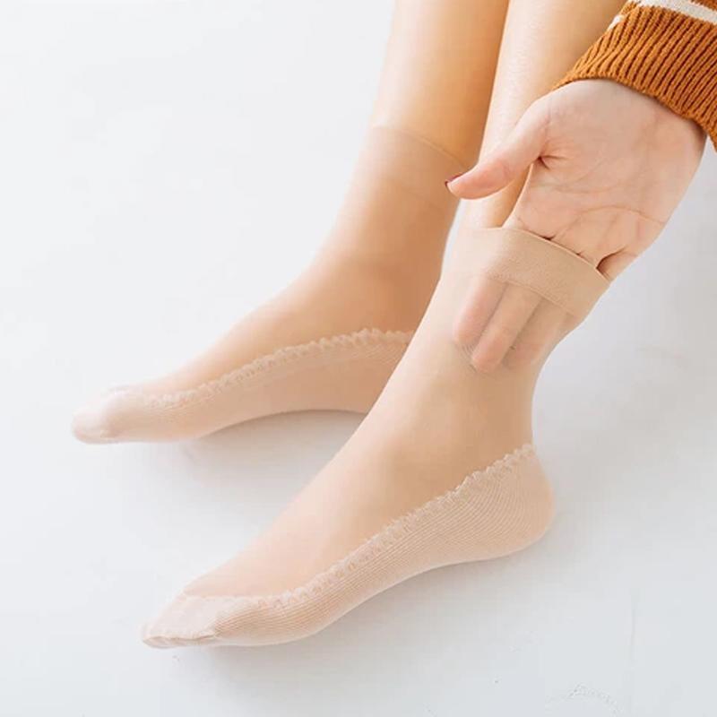 BowLift | Silky Anti-Slip Cotton Socks (5 Pairs)