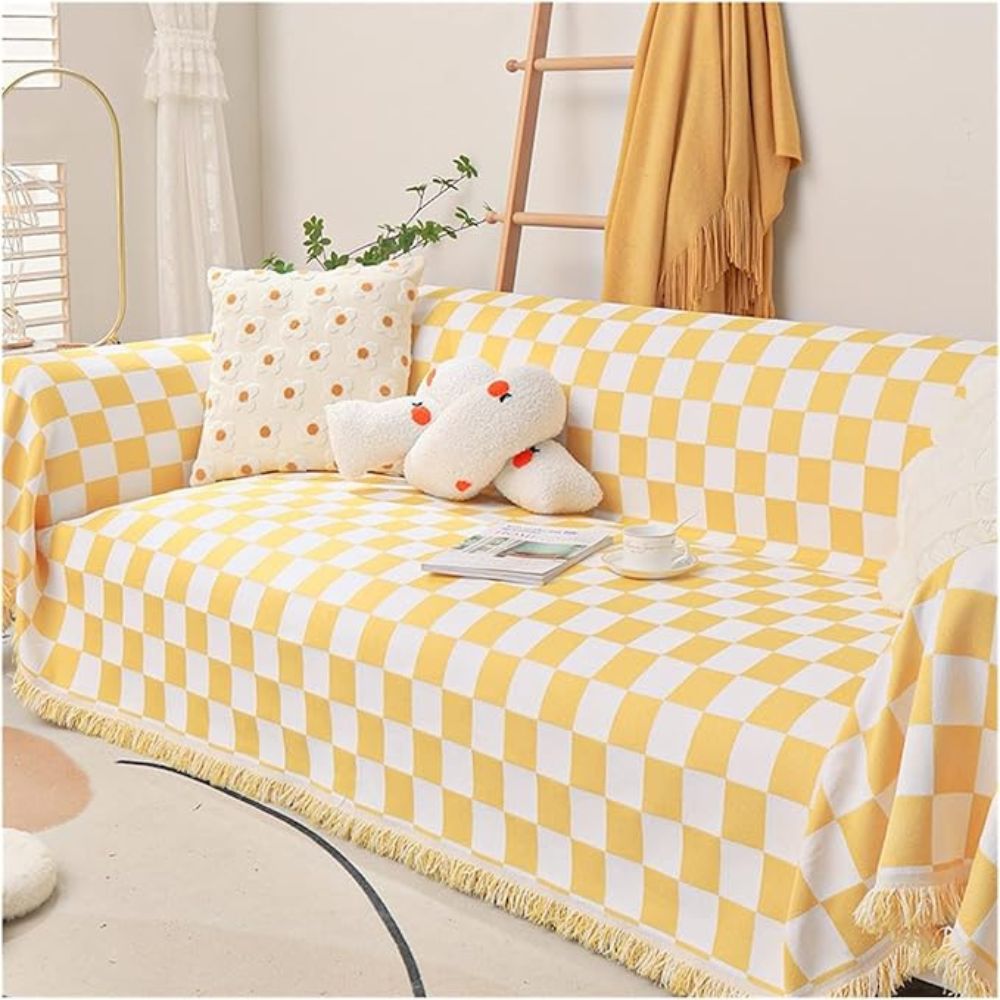 BowLift | Checkerboard Anti-Scratch Sofa Cover