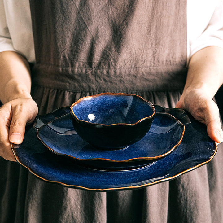 Ocean Waves Deep Blue Plate | Bowlift