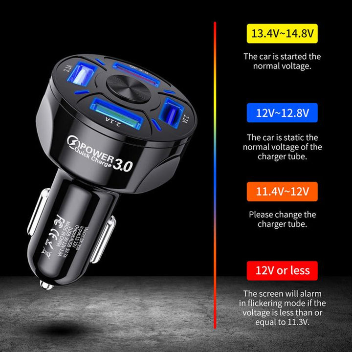 BowLift | 4 Ports USB Car Charger Fast Charging