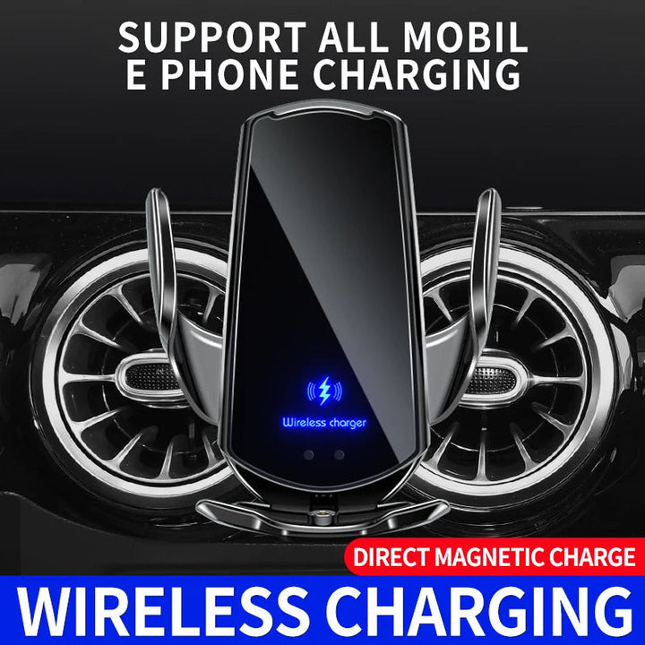 BowLift | 2-in-1 Wireless Car Charger & Phone Holder Automatic Clamping - Fast Charging Secure Universal Compatibility Adjustable & Practical