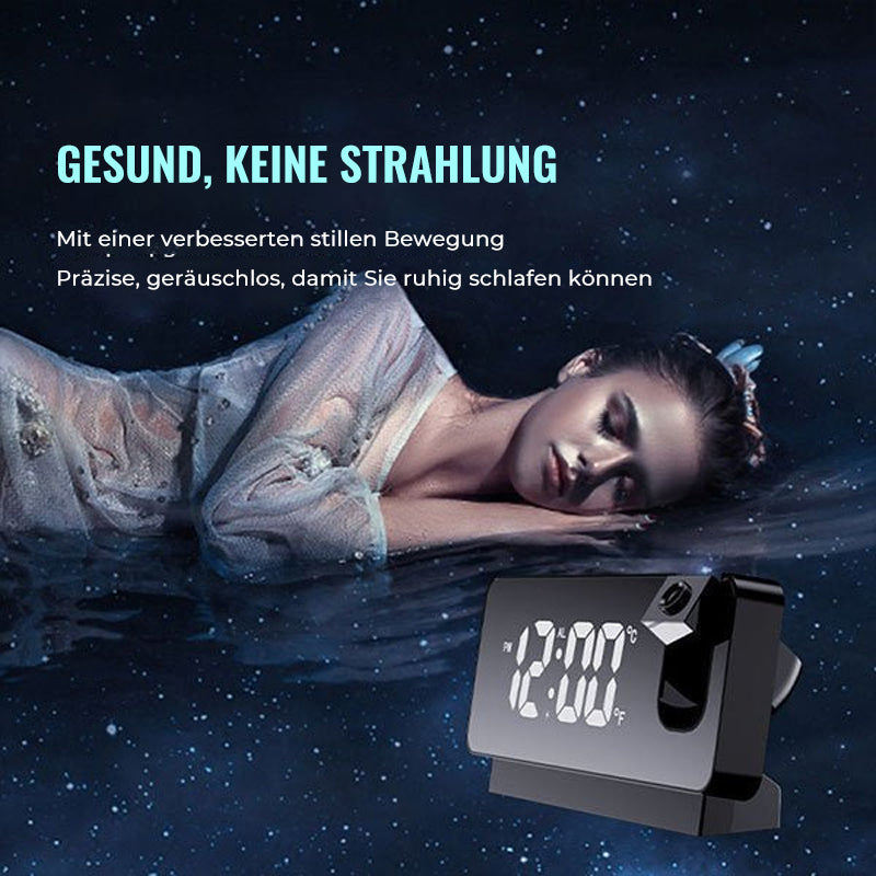 Digital Projection Alarm Clock with 180-Degree Rotatable Projector