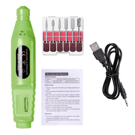 BowLift | 6-in-1 Electric Nail Drill Kit with Portable Manicure and Polishing Tools