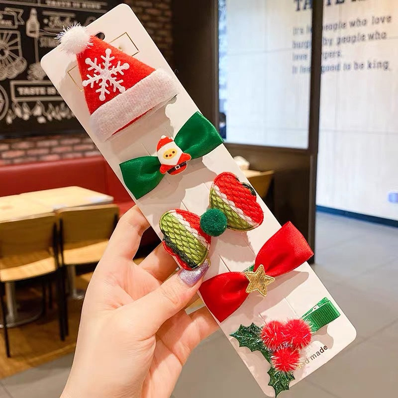 BowLift | 5 Pieces Christmas Hair Clips Set