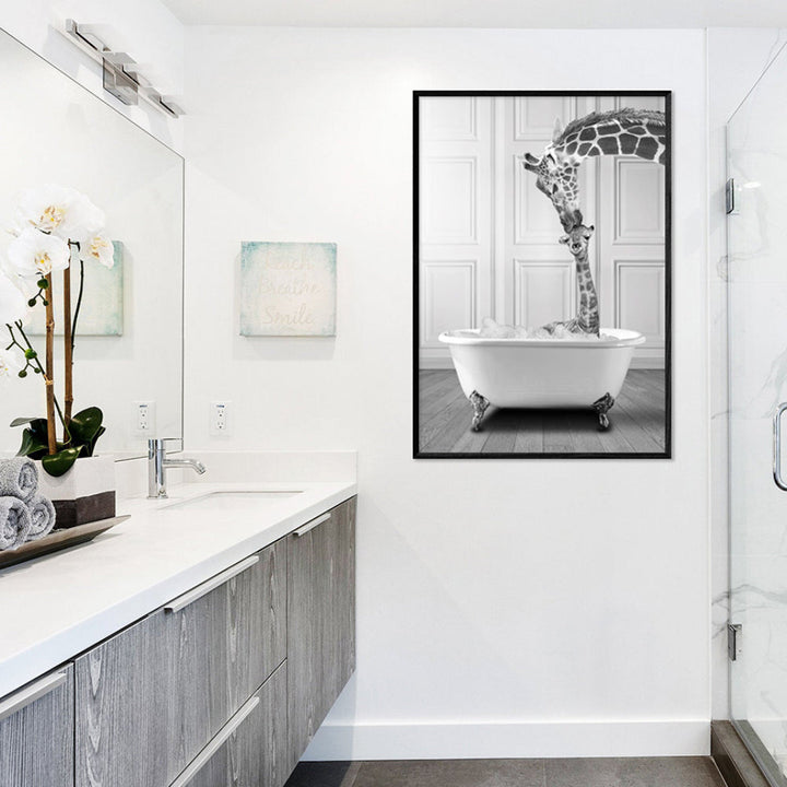 Modern Elephant Giraffe Penguin Black and White Posters Canvas Painting | Bowlift
