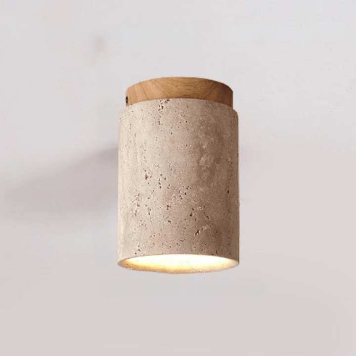 BowLift | Travertine ceiling light - Refined elegance - Soft light - Unique design