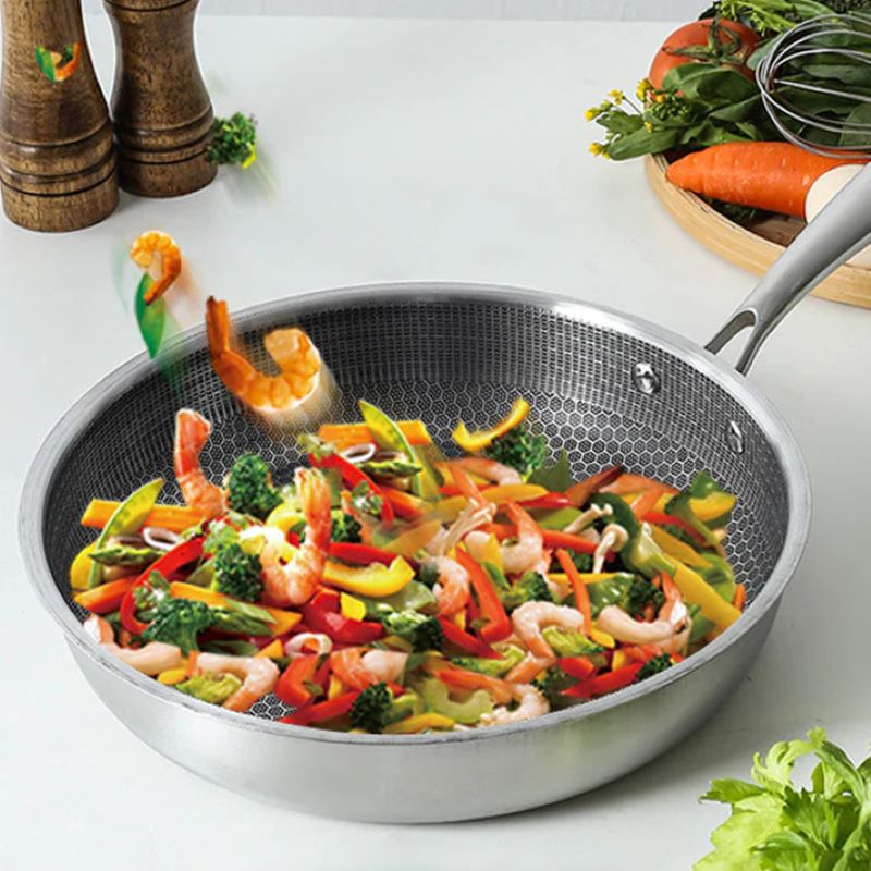 BowLift | Non-stick stainless steel honeycomb frying pan