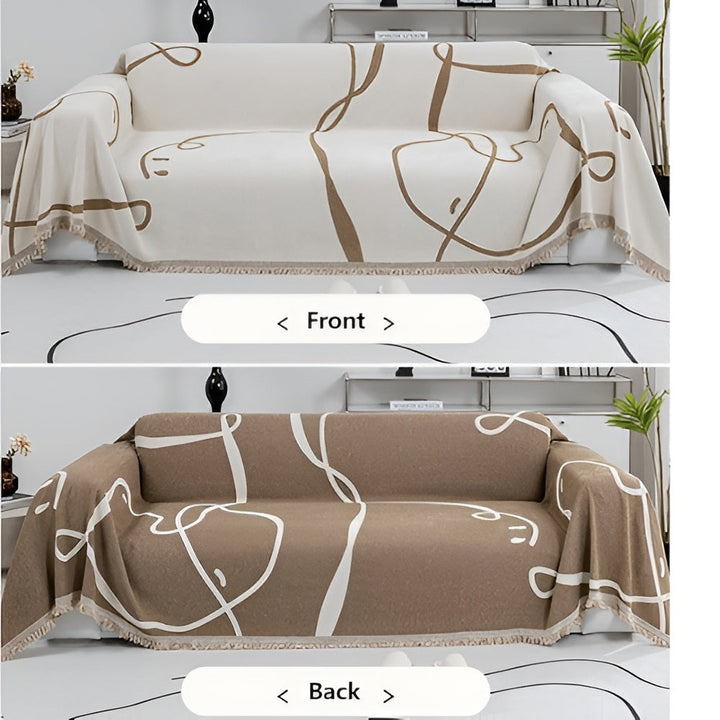 BowLift | Abstract Line Reversible Chenille Sofa Cover