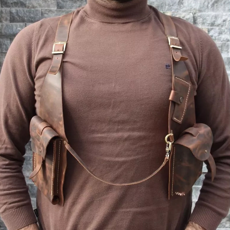 Medieval Steampunk shoulder bag with retro strap | Bowlift