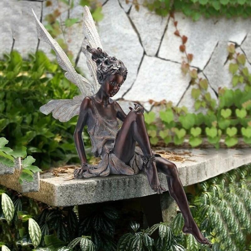 BowLift | Sitting Fairy Garden Statue