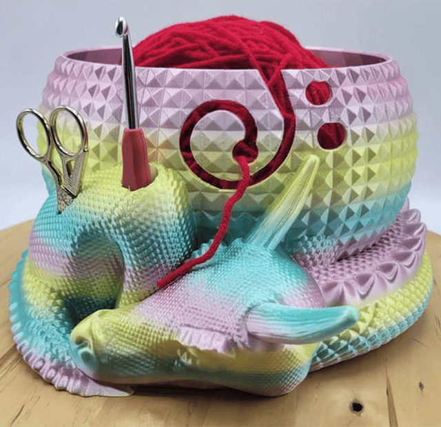BowLift | Large Fantasy Dragon and Egg Fantasy Bowl Knitting or Crochet Bowl