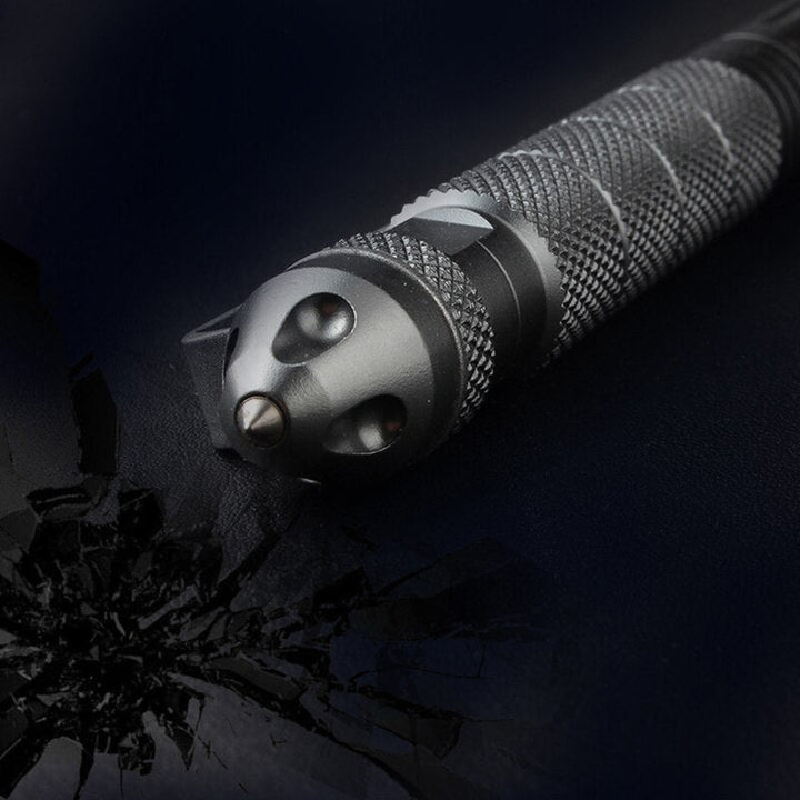 Tactical Survival Pen with Glass-Breaker Tip and Stainless Steel Handle