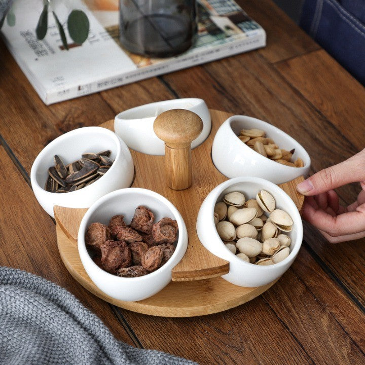 BowLift | Tea Time Bamboo Porcelain Snack Tray