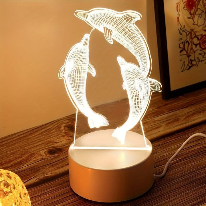 GeoDolphin - Trendy 3D Illusion Table Lighting Bowlift