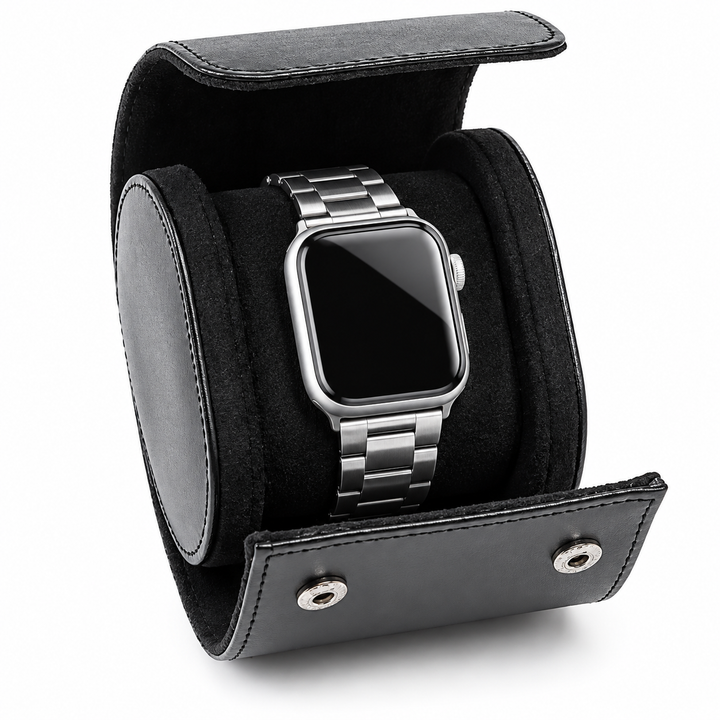 Single-Compartment Leather Watch Travel Roll Bowlift