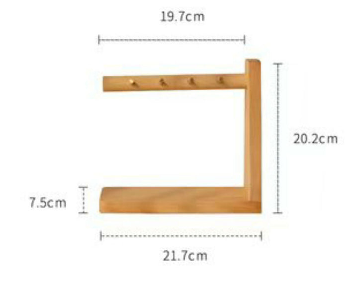 BowLift | Solid Wood Key Organizer with 6 Key Hooks and Storage Platform, No Installation Required, Suitable for Storing Keys, Glasses, Wallets and More