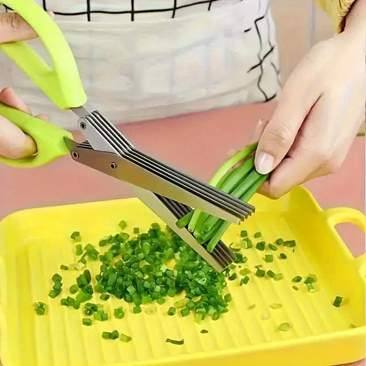BowLift | 5-Blade Stainless Steel Herb Scissors Set - Versatile Kitchen Scissors