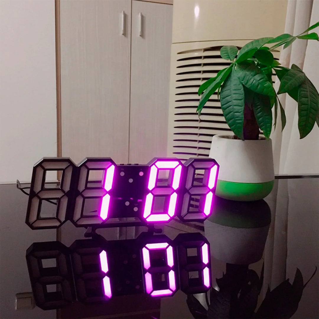 BowLift | LumiSync 3D LED Wall Clock – Modern Digital Clock with Dimmer Lighting