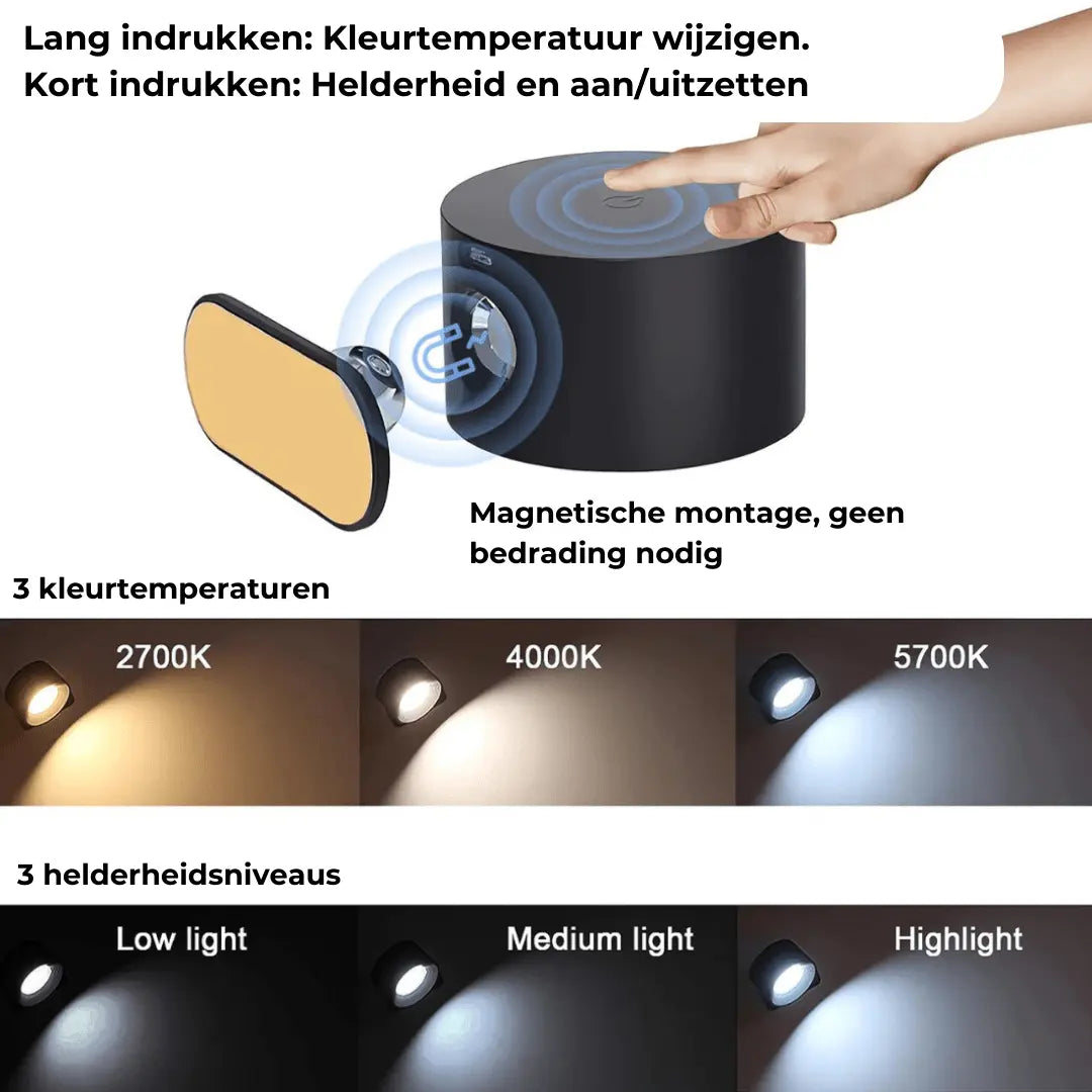 BowLift | Wall lamp Rechargeable Wireless 360°