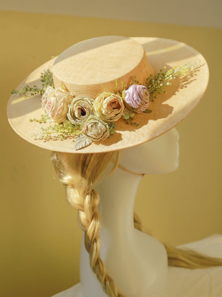 BowLift | Handmade French Hat, Retro And Elegant Hollow Flower Forest Style Flat Hat