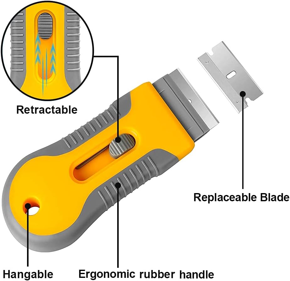 BowLift | Hob Scraper - Premium Razor Blade Scraper Cleaner with 20pcs Replacement Blades