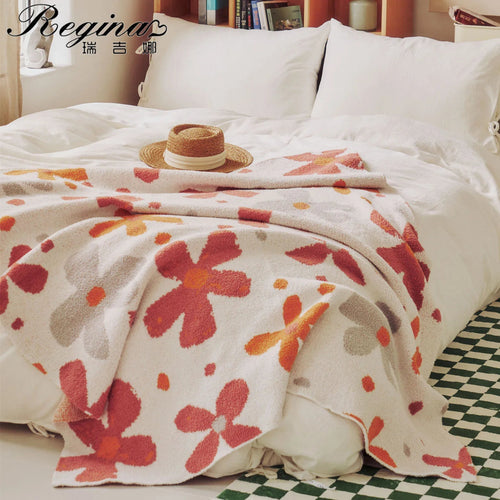 BowLift | Colorful Floral Downy Knitted Knee Blanket