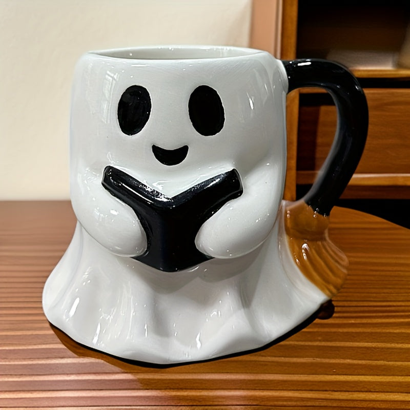 BowLift | Halloween Ghost Mug – Ceramic Mug with Laughing Ghost Design