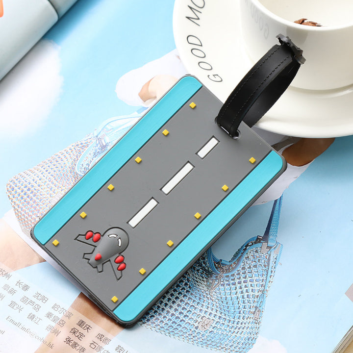 Silicone Embossed Airplane Luggage Tag with ID Window and Adjustable Strap Bowlift