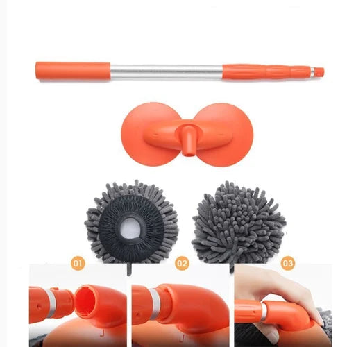 Retractable double-layer car wash brush Bowlift
