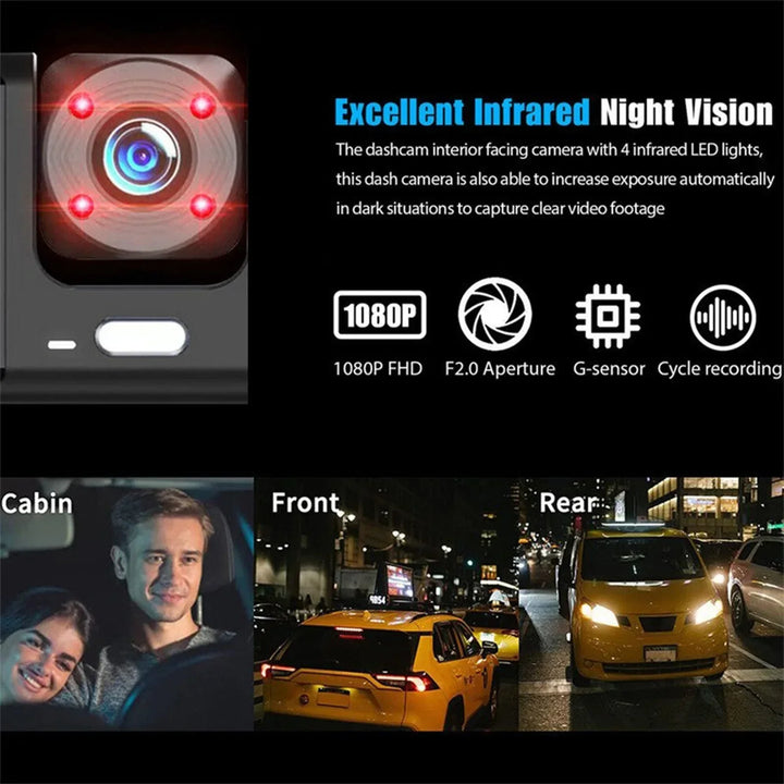 BowLift | 3 Channel Dash Cam Front and Rear Inside