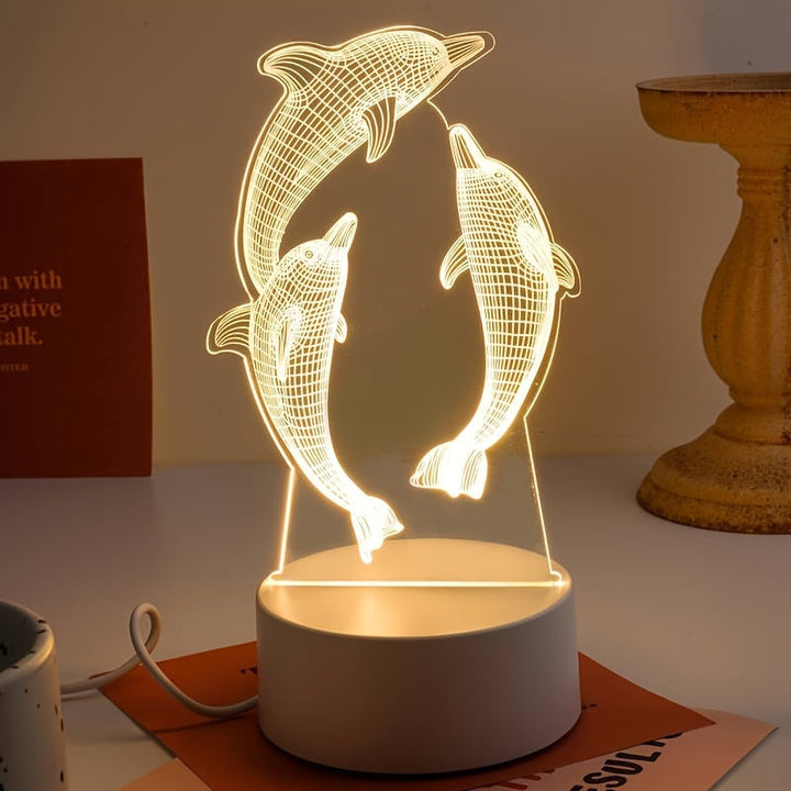 GeoDolphin - Trendy 3D Illusion Table Lighting Bowlift