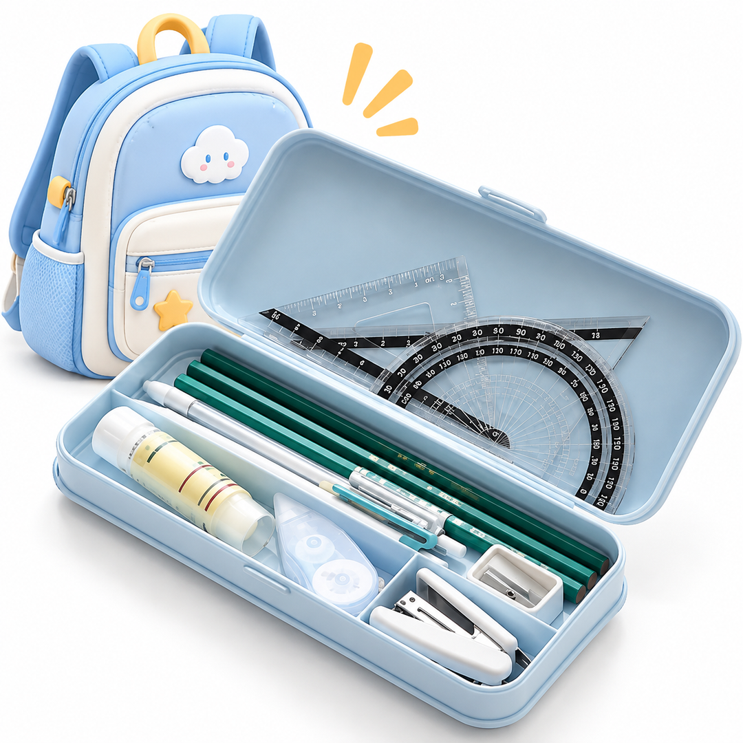 Slim Hard-Shell Pencil Box with Secure Snap Closure Bowlift