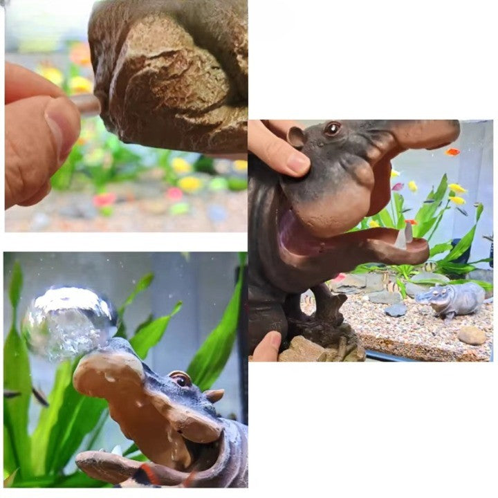 BowLift | Mini Hippo Decorative Fish Tank Air Bubbler