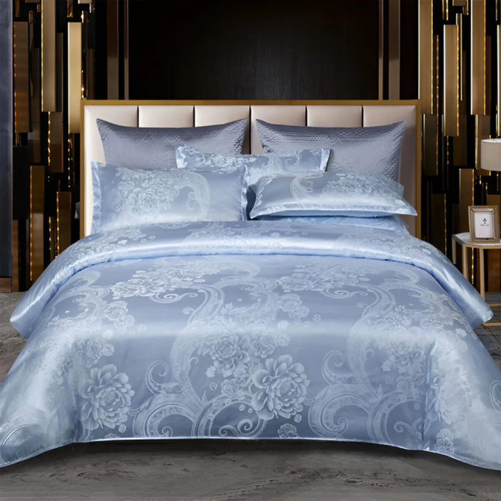 BowLift | Satin Floral Bedding Set with Duvet Cover and Pillowcases