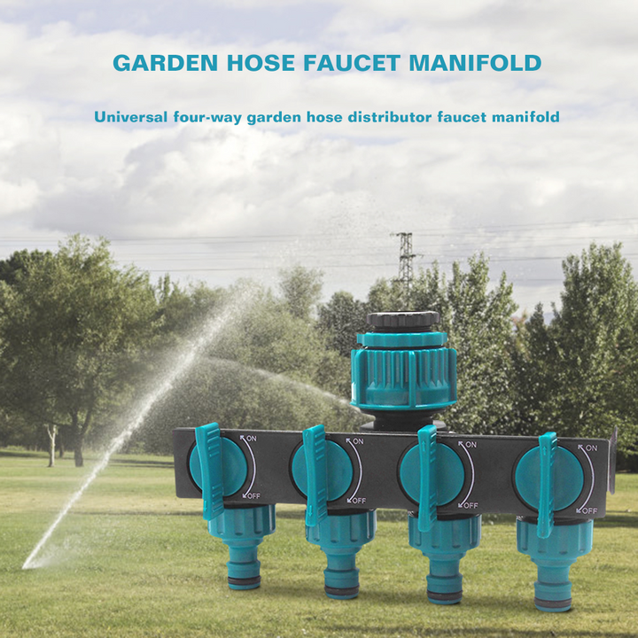 BowLift | Universal 4-way garden hose splitter – Adjustable faucet splitter