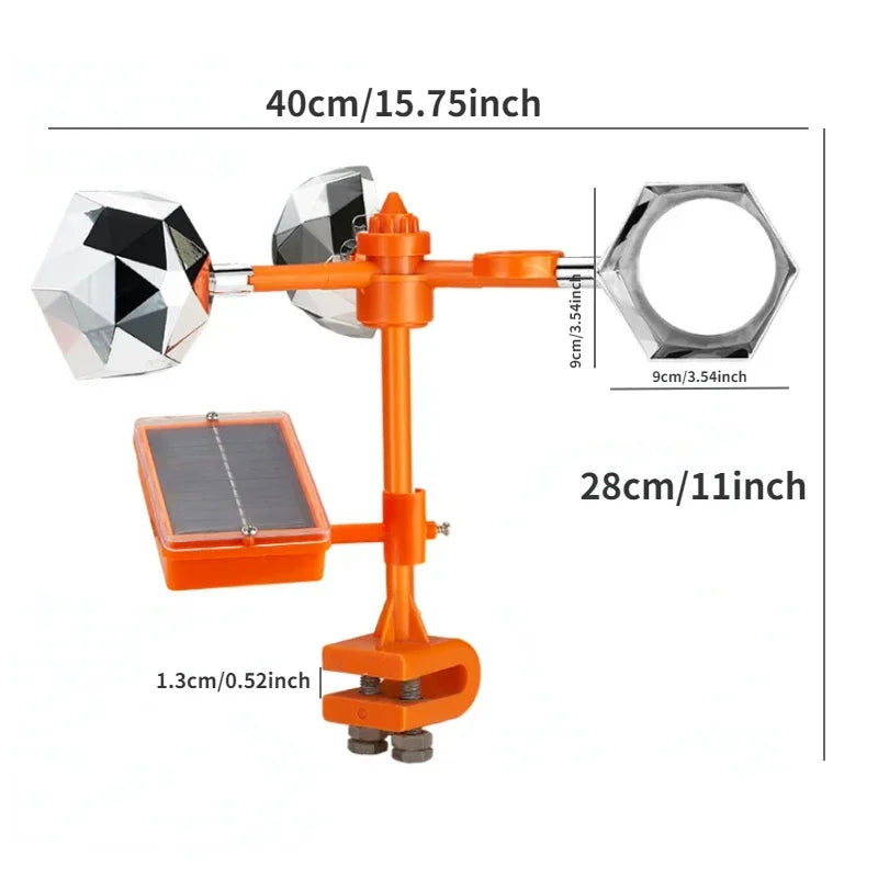 BowLift | SunSpin Bird Protector – 360° Reflective Pigeon Scarecrow Solar-Powered