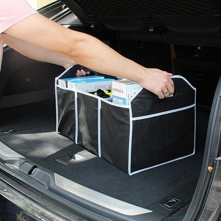 Foldable Car Trunk Storage Box with 3 Compartments