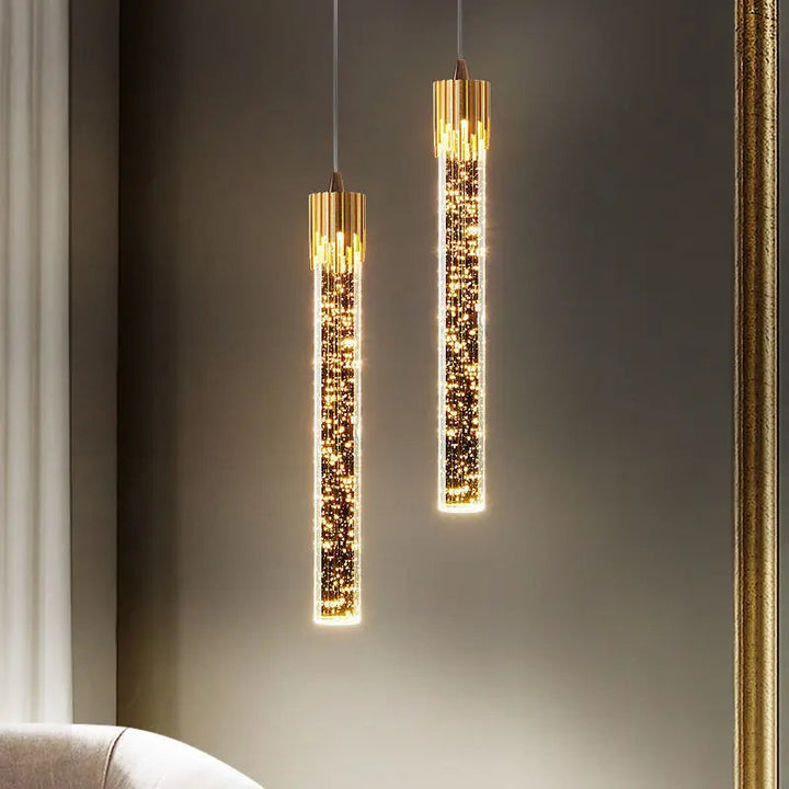 BowLift | Glass Pendant Lamp in Cylinder Shape - Lustreau
