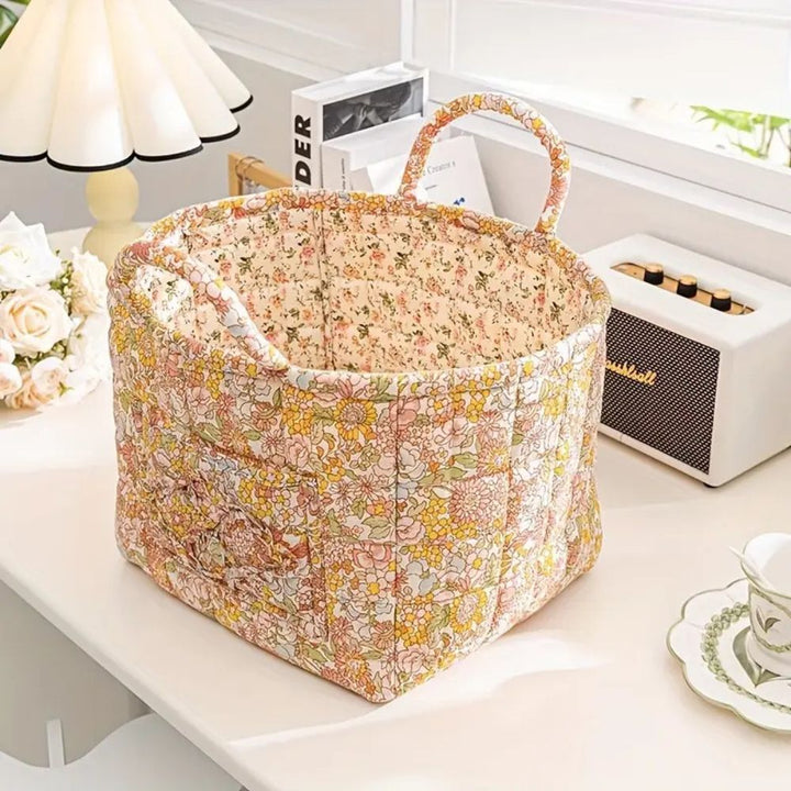 BowLift | Floral Canvas Storage Basket for Home Organization