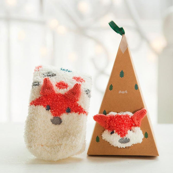 BowLift | 4 Pairs Christmas-themed Coral Fleece Soft Warm Socks