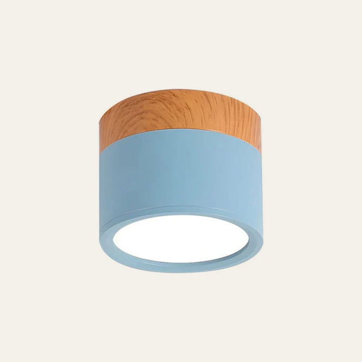 BowLift | Ceiling Light with Pink Flush Wood Finish