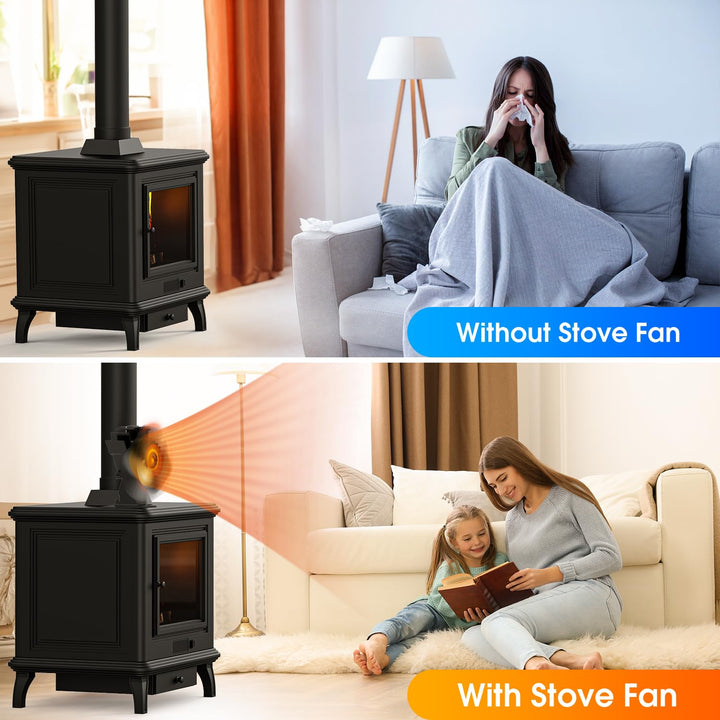 4 Blade Stove and Log Burner Fan for Wood/Fireplace | Bowlift