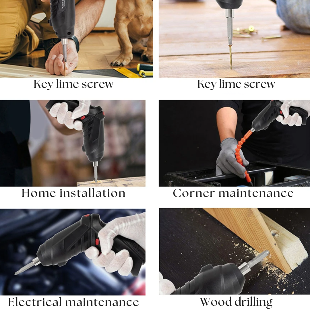Electric Cordless Screwdriver - Lightweight Tool, Heavy-Duty Power Bowlift