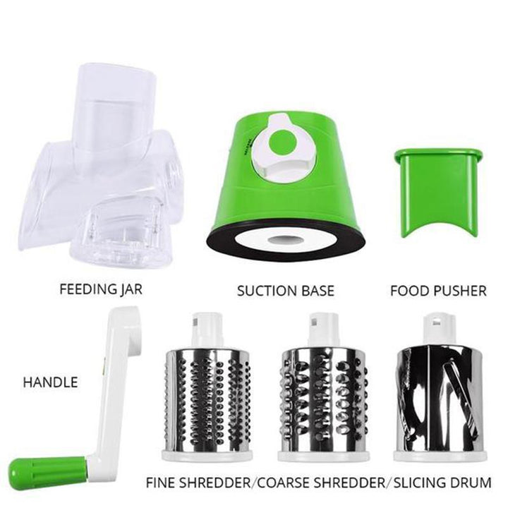 BowLift | 3 in 1 Rotary Cheese Grater Vegetable Slicer