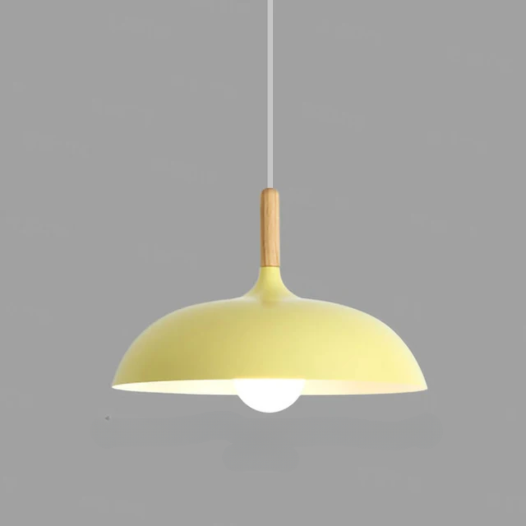 Oak Pendant Light with Minimalist Design for Dining or Living Room