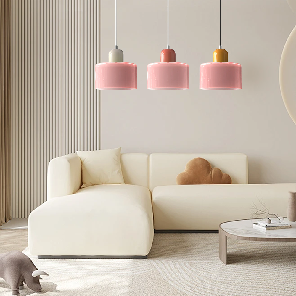 BowLift | Glass light in subtle colors of the kitchen