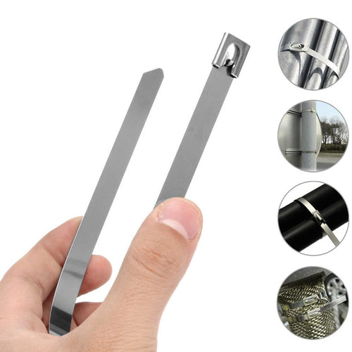 BowLift | Multi-Purpose Locking Cable Metal Zip Ties (100 PCs)