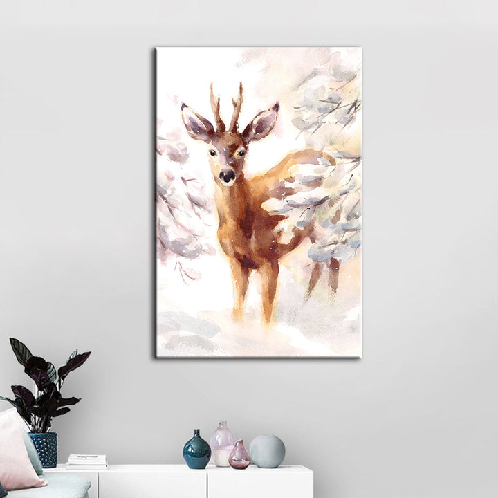 Young Elegant Deer - Canvas Wall Art Painting | Bowlift